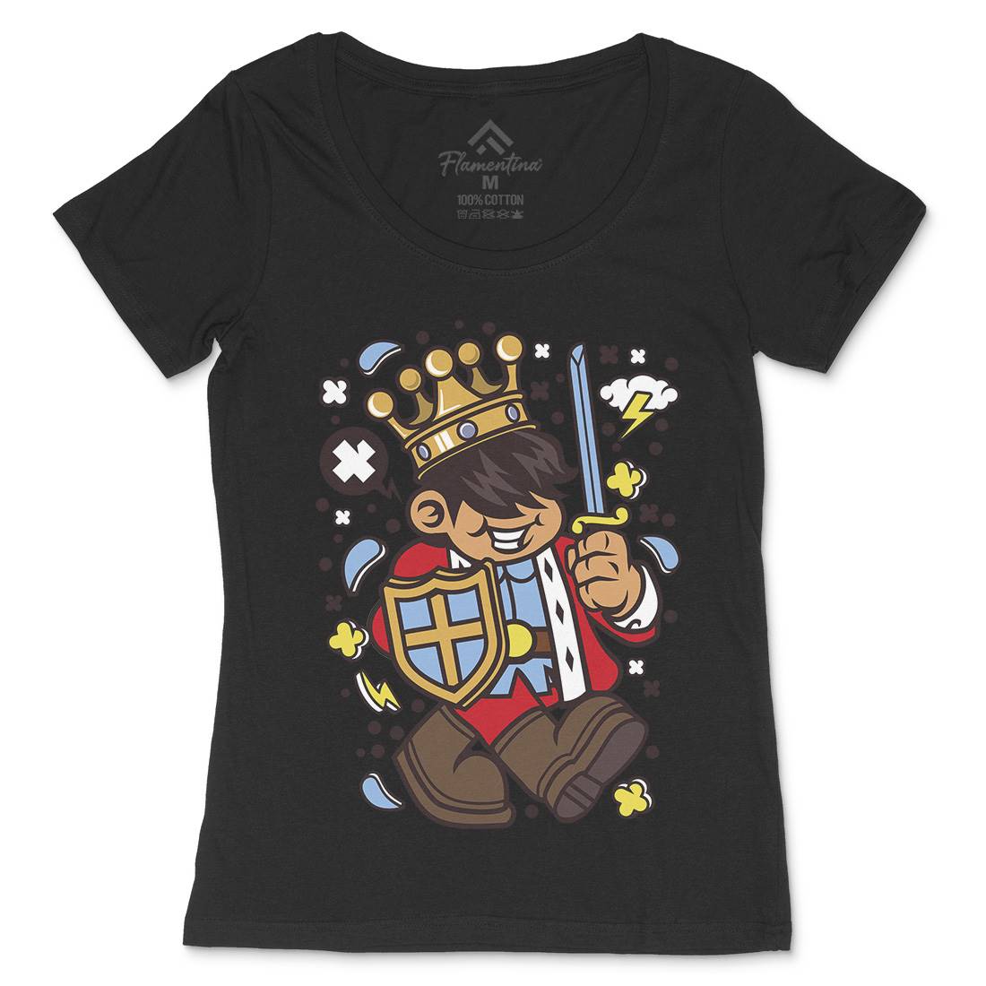 King Kid Womens Scoop Neck T-Shirt Retro C574