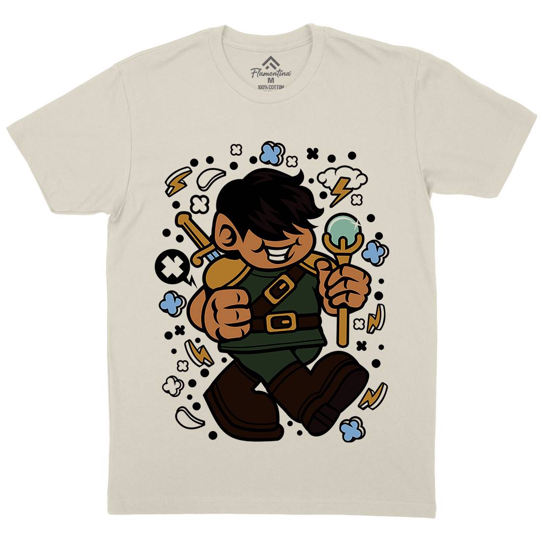 Knight Kid Mens Organic Crew Neck T-Shirt Warriors C575