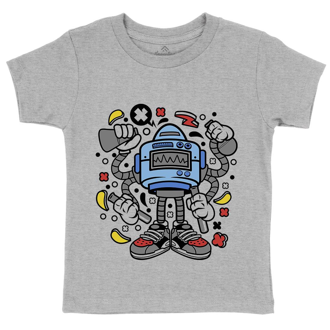 Lab Robot Monster Kids Organic Crew Neck T-Shirt Work C576