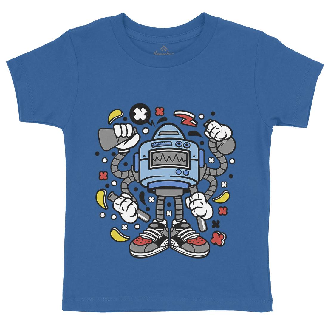 Lab Robot Monster Kids Organic Crew Neck T-Shirt Work C576