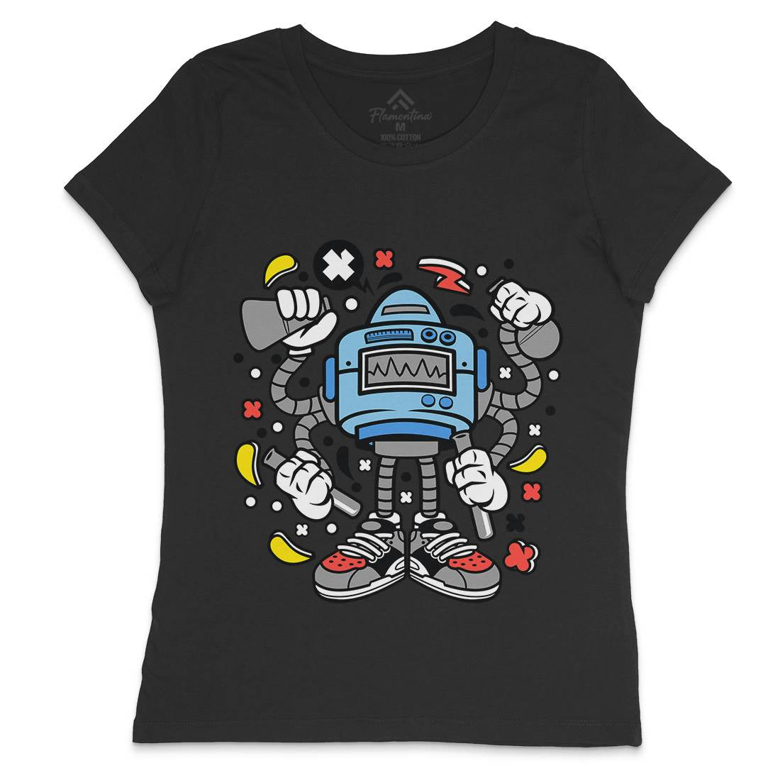 Lab Robot Monster Womens Crew Neck T-Shirt Work C576