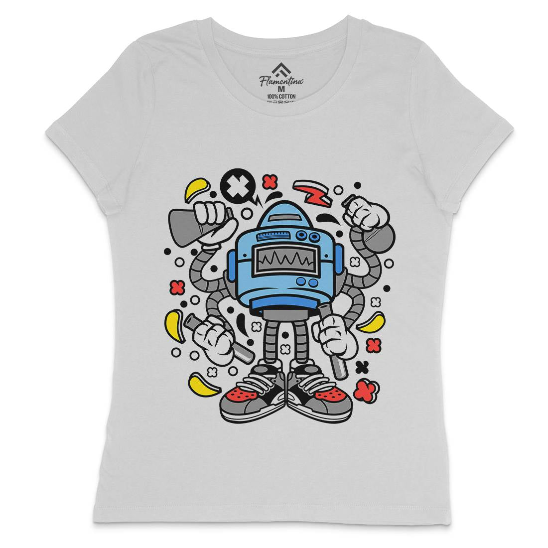 Lab Robot Monster Womens Crew Neck T-Shirt Work C576