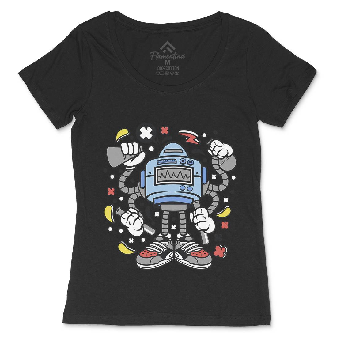 Lab Robot Monster Womens Scoop Neck T-Shirt Work C576
