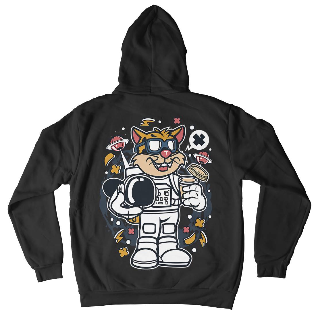 Leopard Astronaut Mens Hoodie With Pocket Space C577