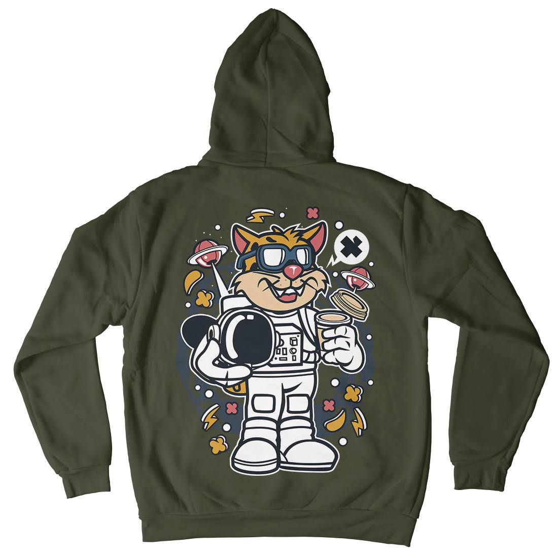 Leopard Astronaut Kids Crew Neck Hoodie Space C577