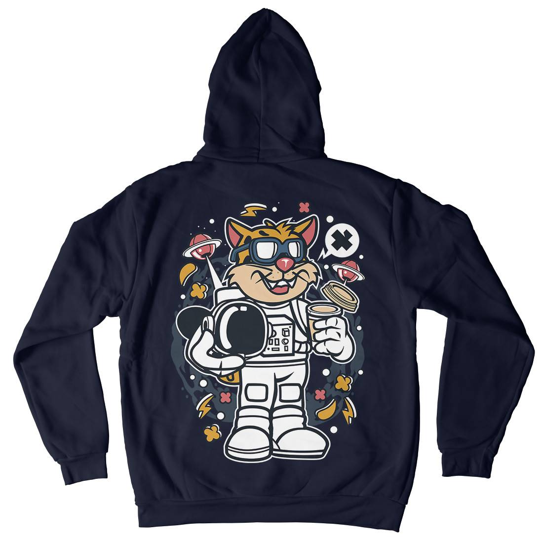 Leopard Astronaut Mens Hoodie With Pocket Space C577
