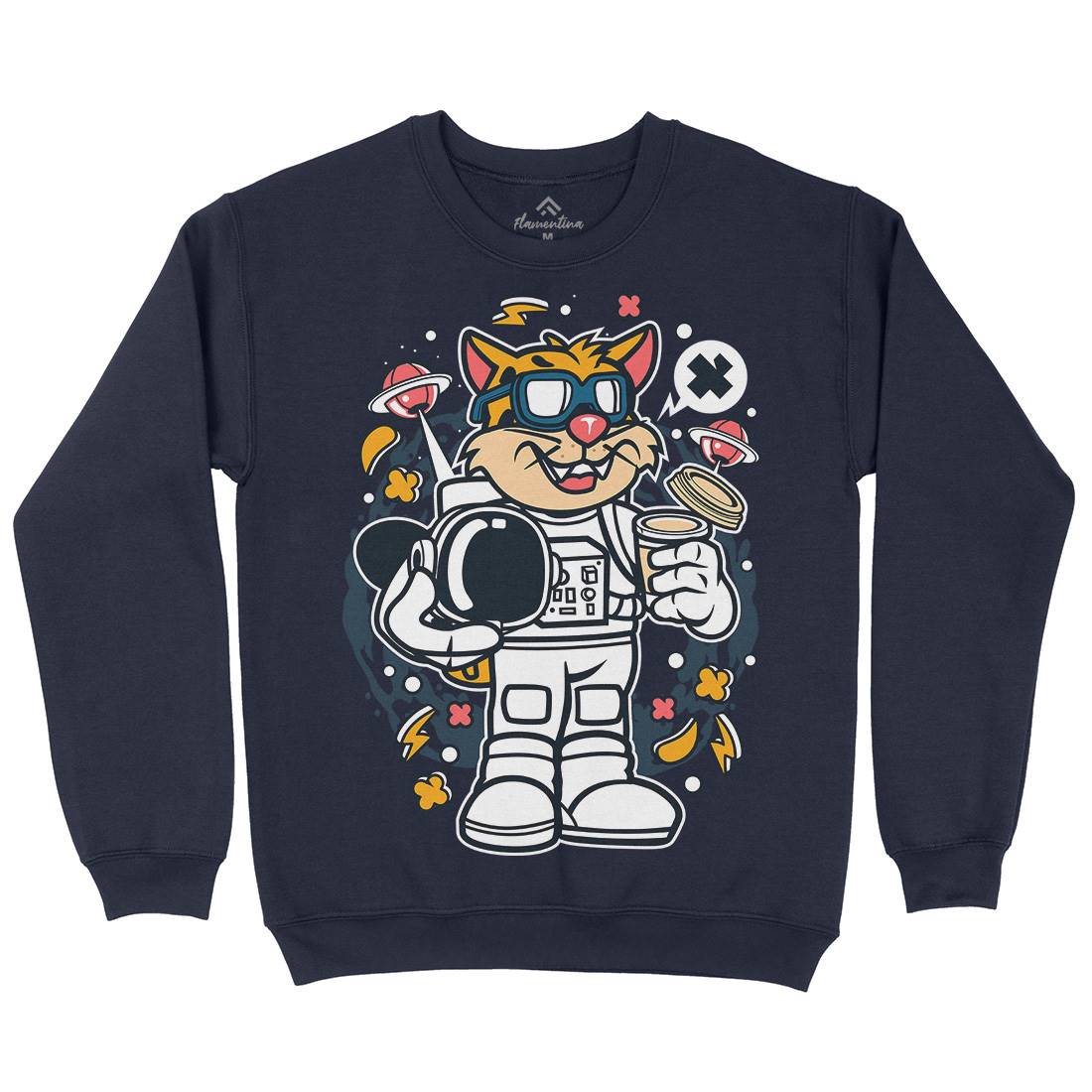 Leopard Astronaut Kids Crew Neck Sweatshirt Space C577