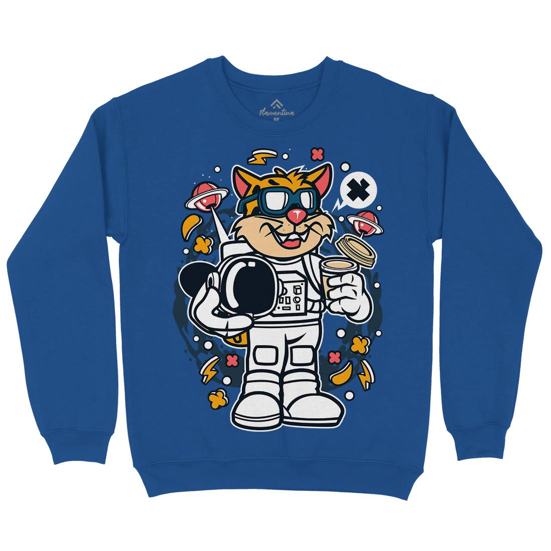 Leopard Astronaut Mens Crew Neck Sweatshirt Space C577