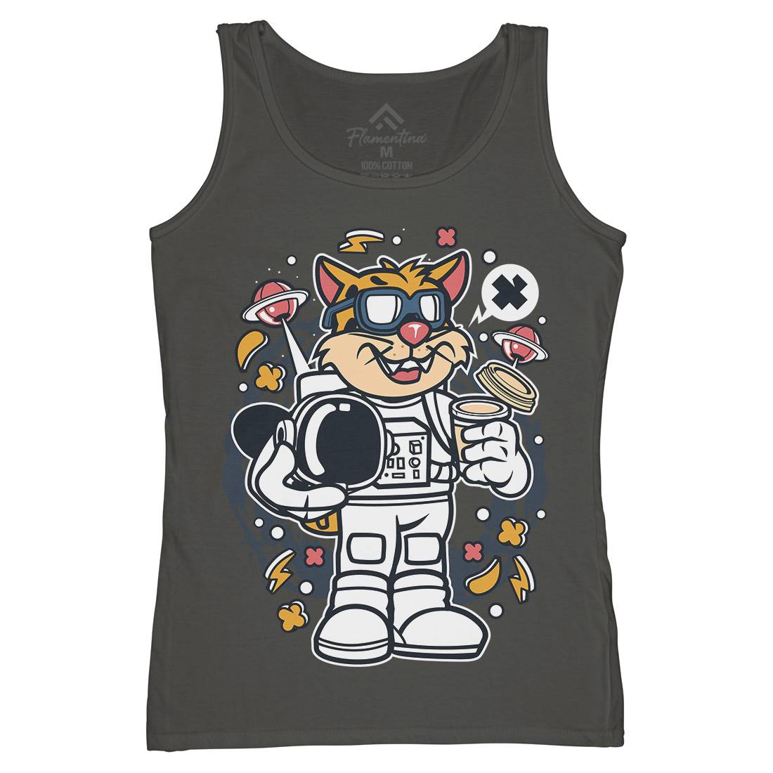 Leopard Astronaut Womens Organic Tank Top Vest Space C577