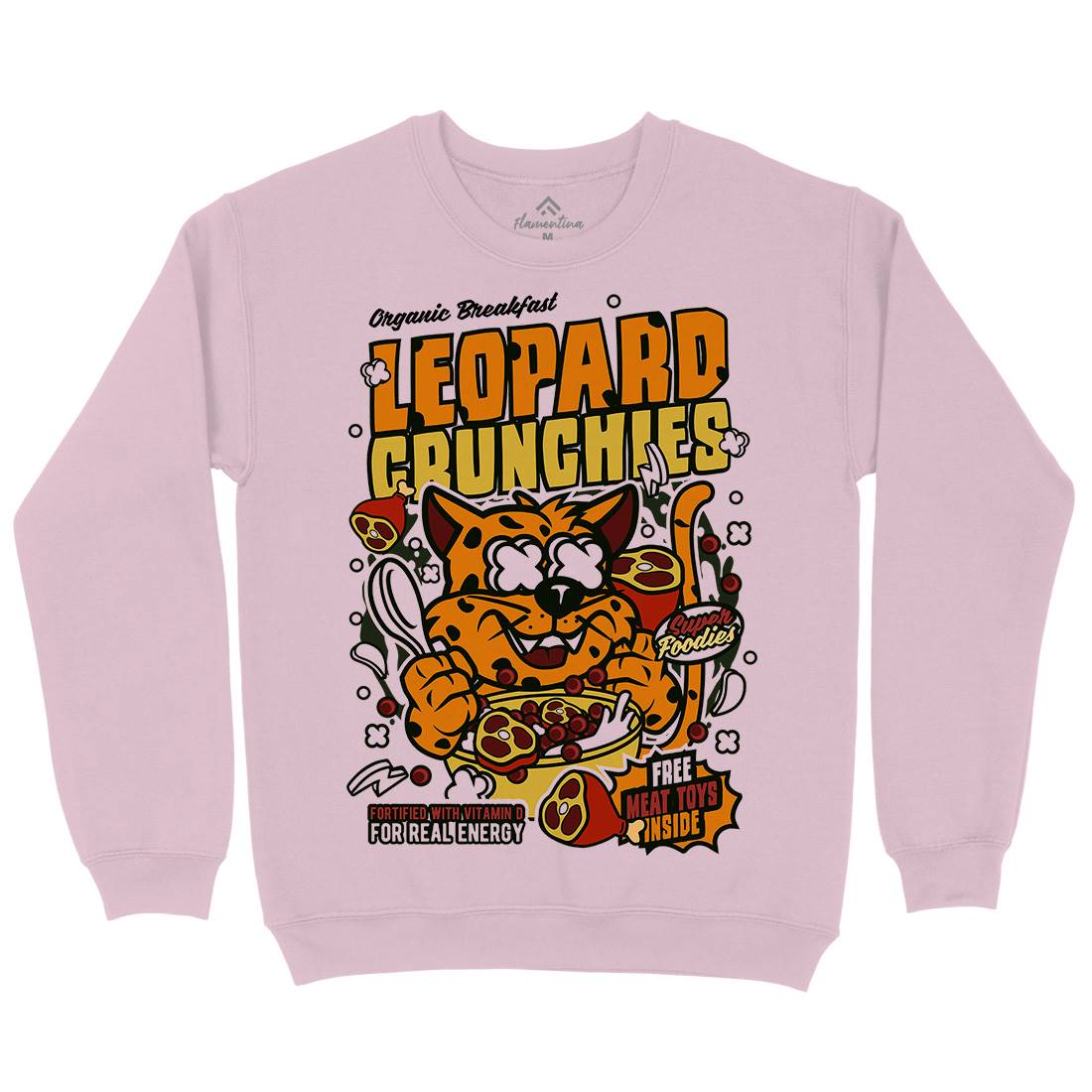 Leopard Crunchies Kids Crew Neck Sweatshirt Food C579