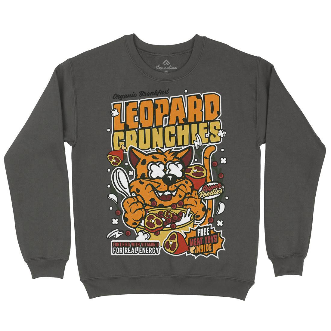 Leopard Crunchies Kids Crew Neck Sweatshirt Food C579