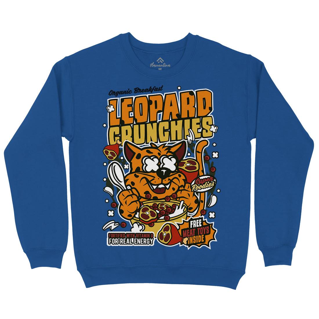 Leopard Crunchies Mens Crew Neck Sweatshirt Food C579