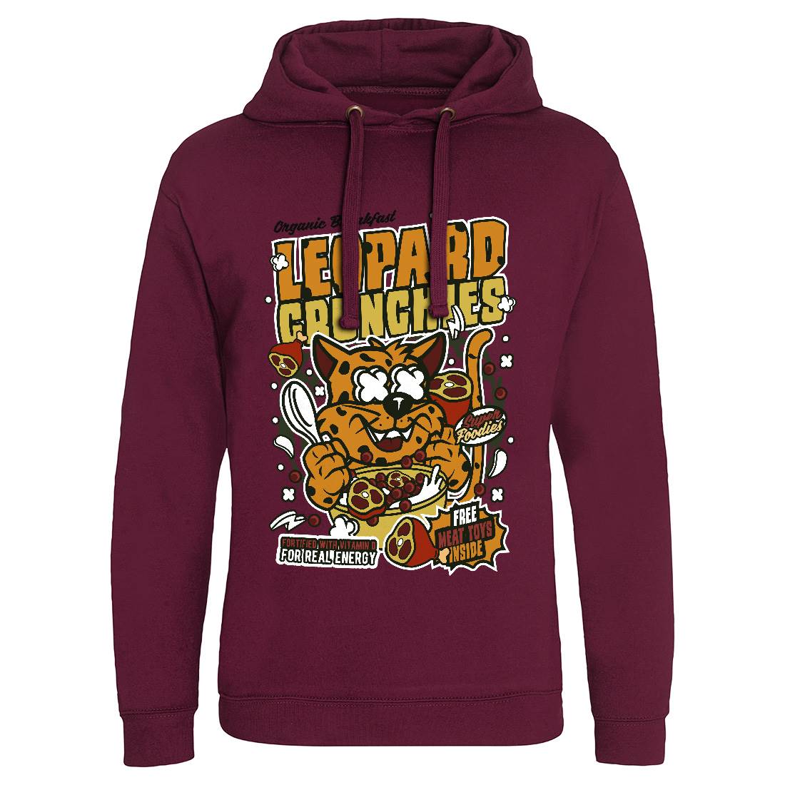 Leopard Crunchies Mens Hoodie Without Pocket Food C579