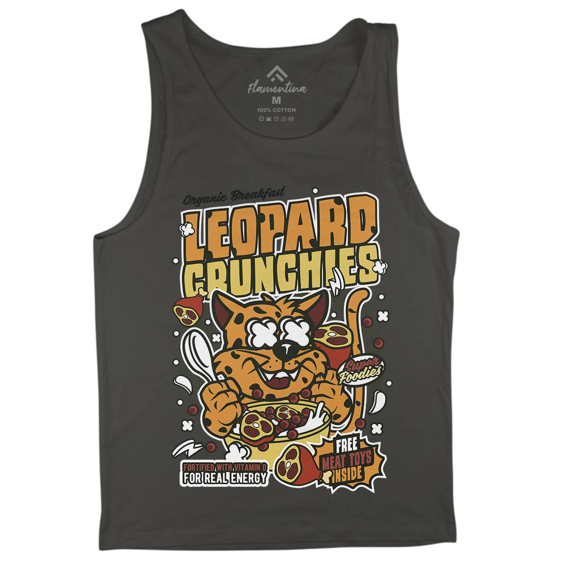 Leopard Crunchies Mens Tank Top Vest Food C579