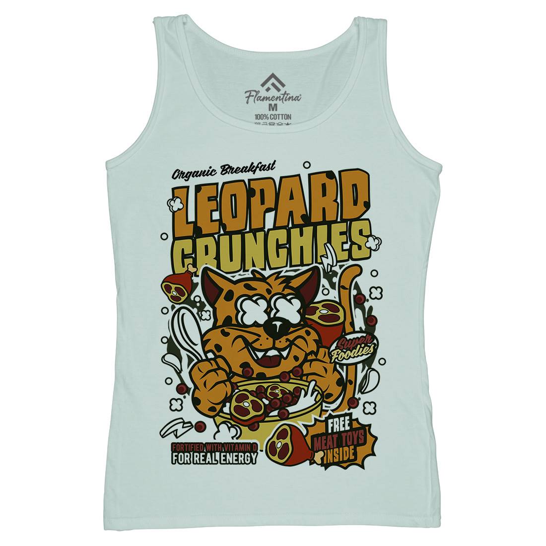 Leopard Crunchies Womens Organic Tank Top Vest Food C579