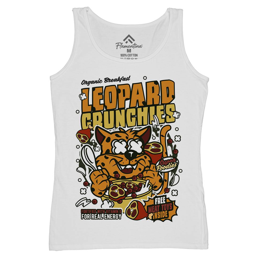 Leopard Crunchies Womens Organic Tank Top Vest Food C579