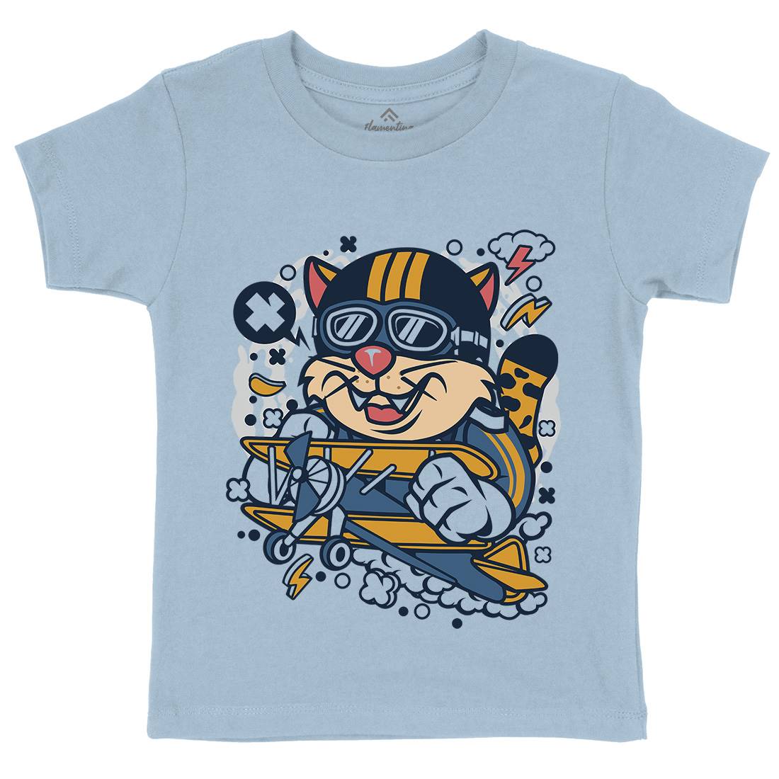 Leopard Pilot Kids Organic Crew Neck T-Shirt Sport C581