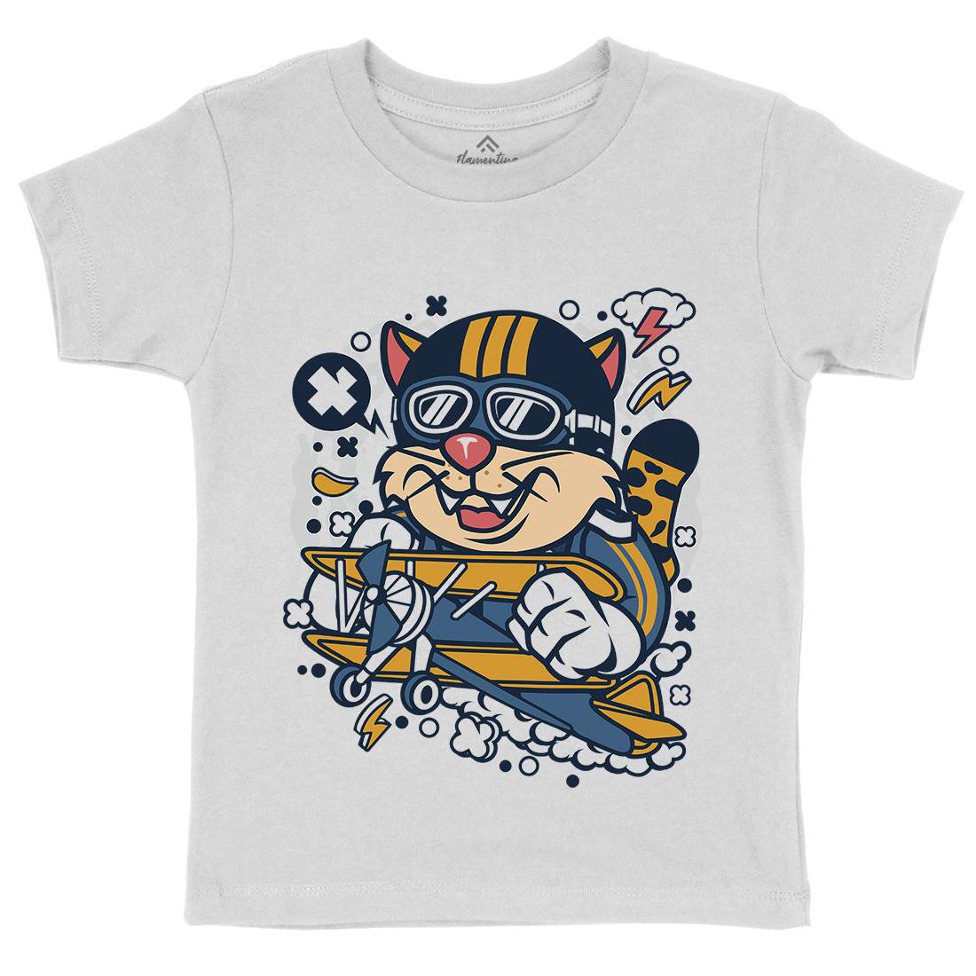 Leopard Pilot Kids Organic Crew Neck T-Shirt Sport C581