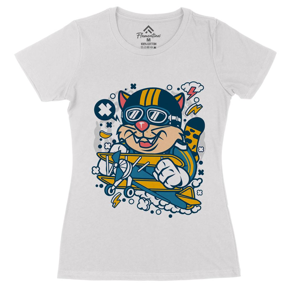 Leopard Pilot Womens Organic Crew Neck T-Shirt Sport C581