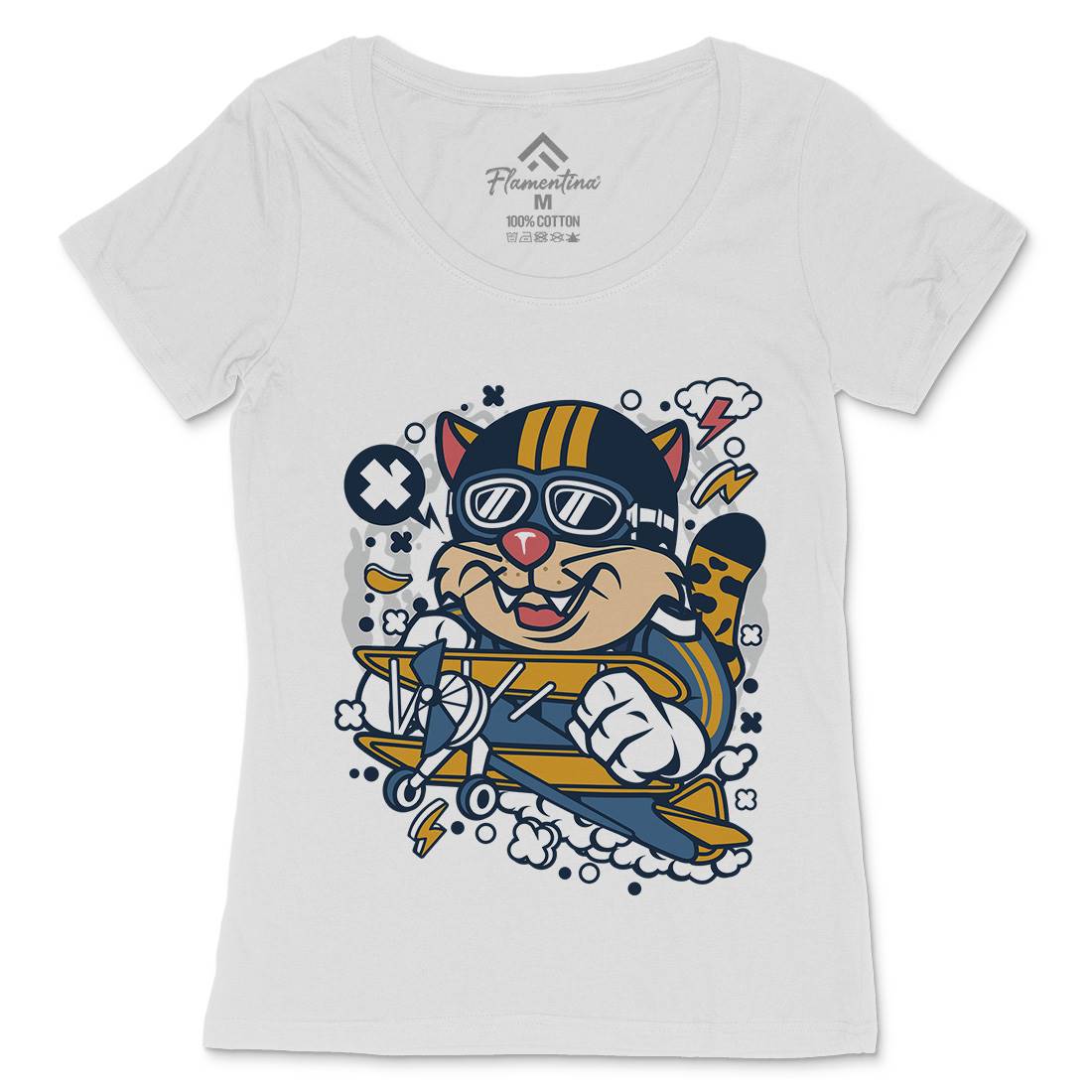 Leopard Pilot Womens Scoop Neck T-Shirt Sport C581