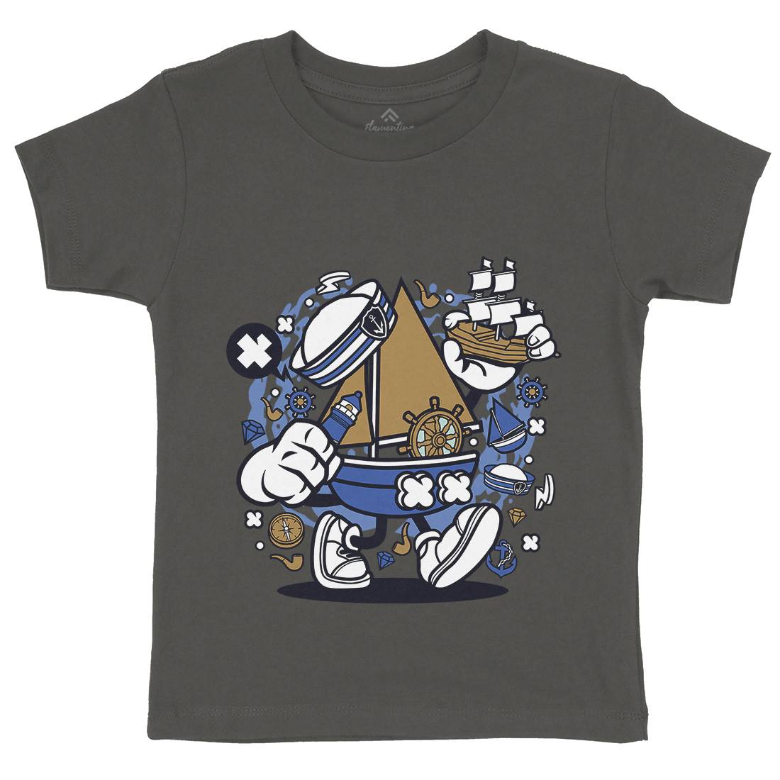 Little Sailor Kids Crew Neck T-Shirt Navy C583