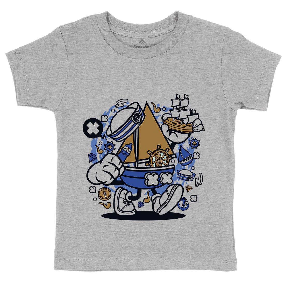 Little Sailor Kids Organic Crew Neck T-Shirt Navy C583