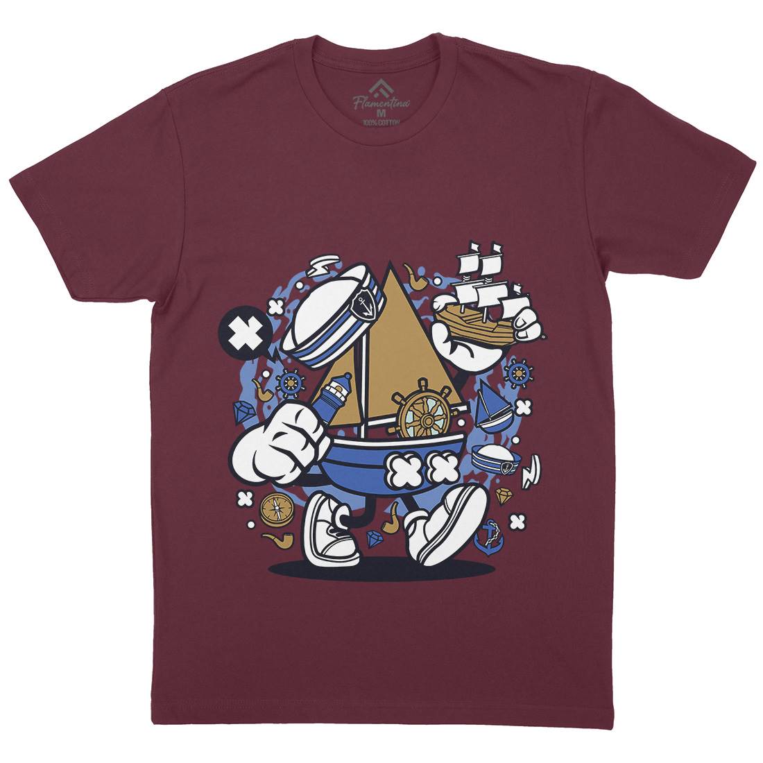 Little Sailor Mens Organic Crew Neck T-Shirt Navy C583
