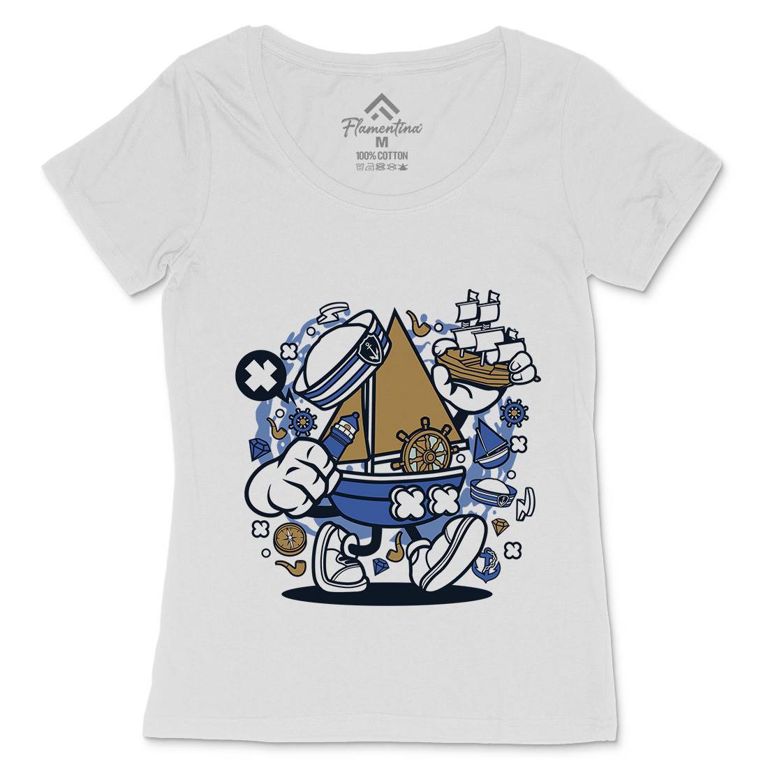 Little Sailor Womens Scoop Neck T-Shirt Navy C583