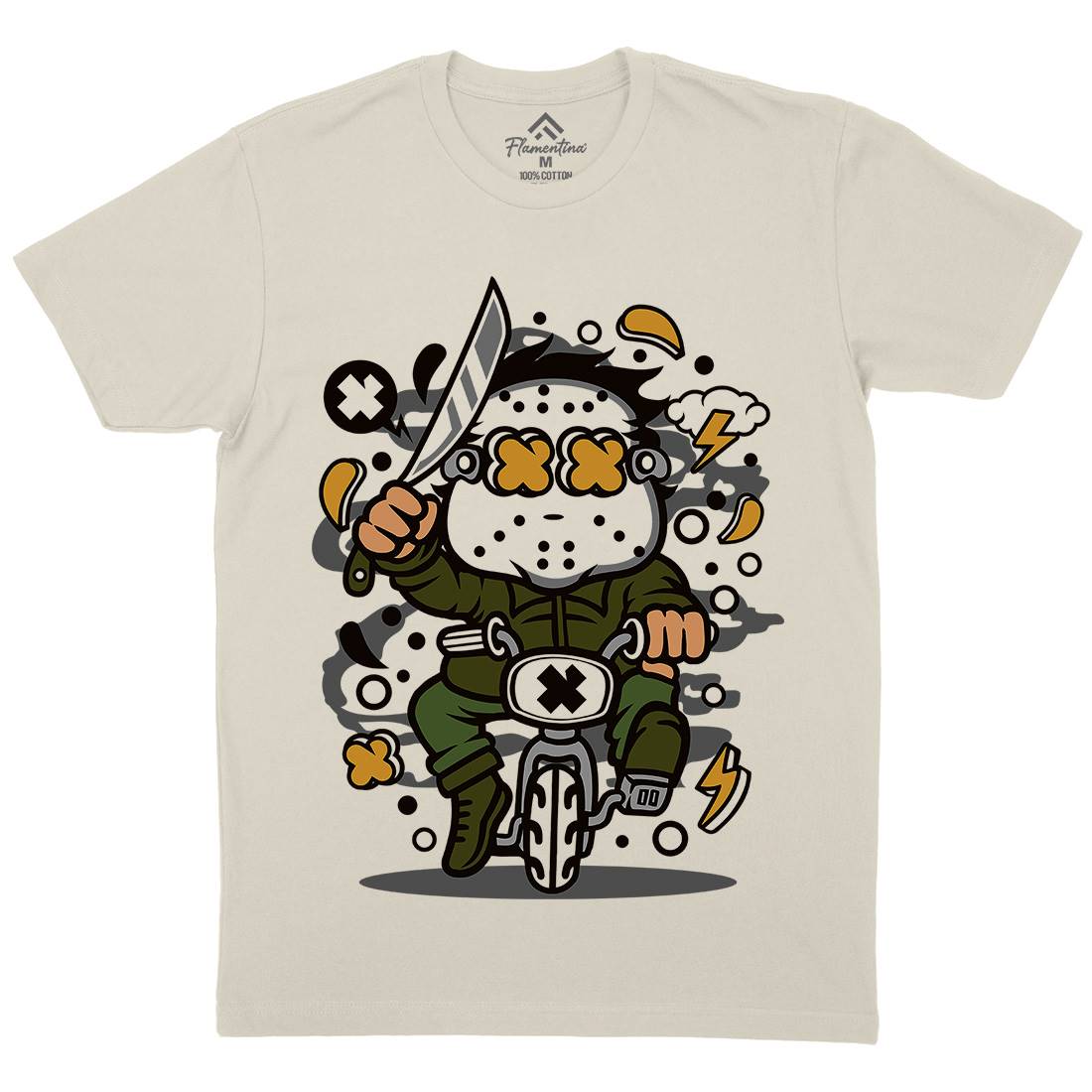 Minibike Slayer Mens Organic Crew Neck T-Shirt Horror C585