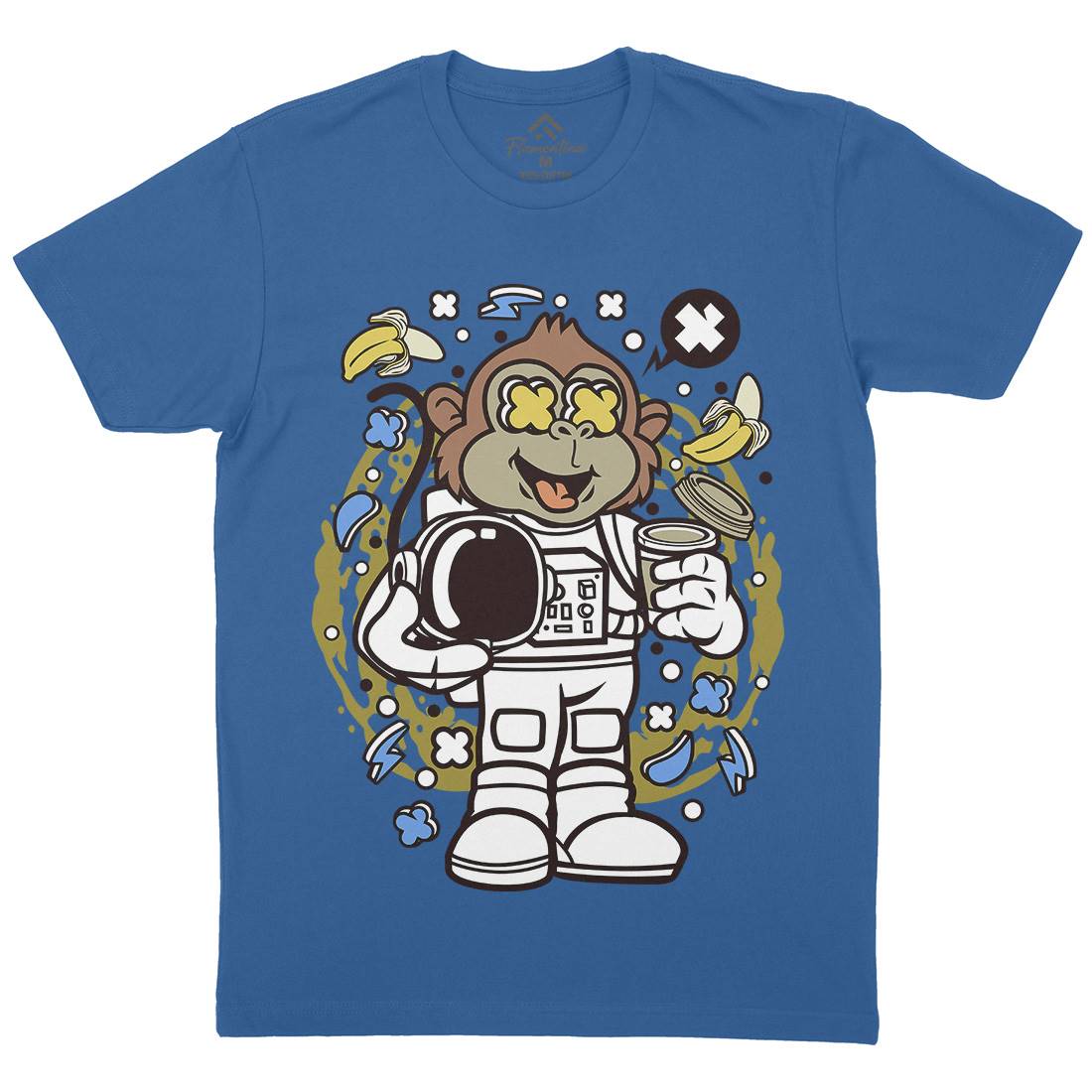 Monkey Astronaut Mens Crew Neck T-Shirt Space C586
