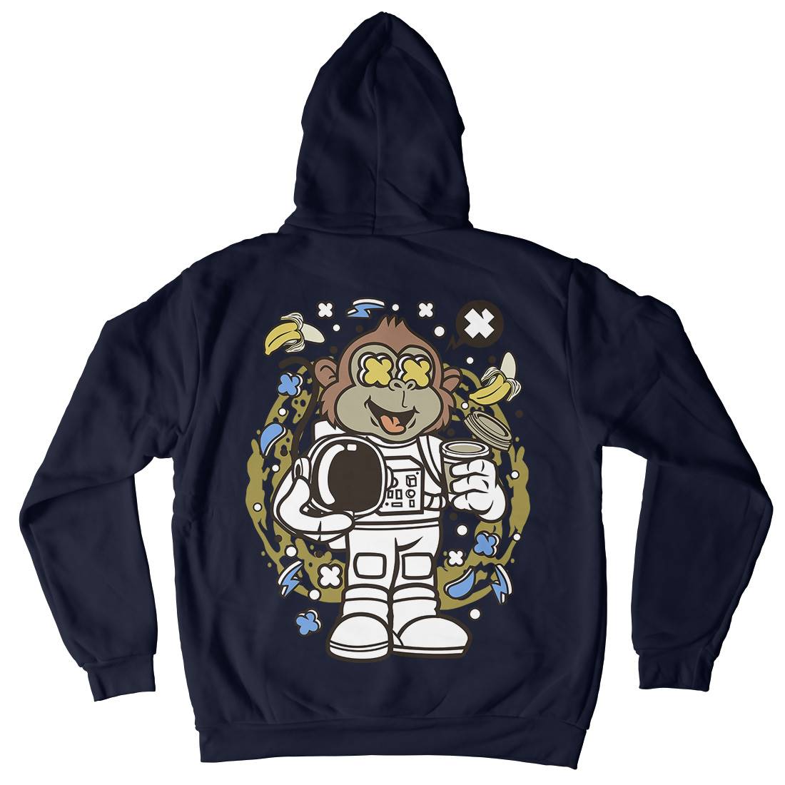 Monkey Astronaut Kids Crew Neck Hoodie Space C586
