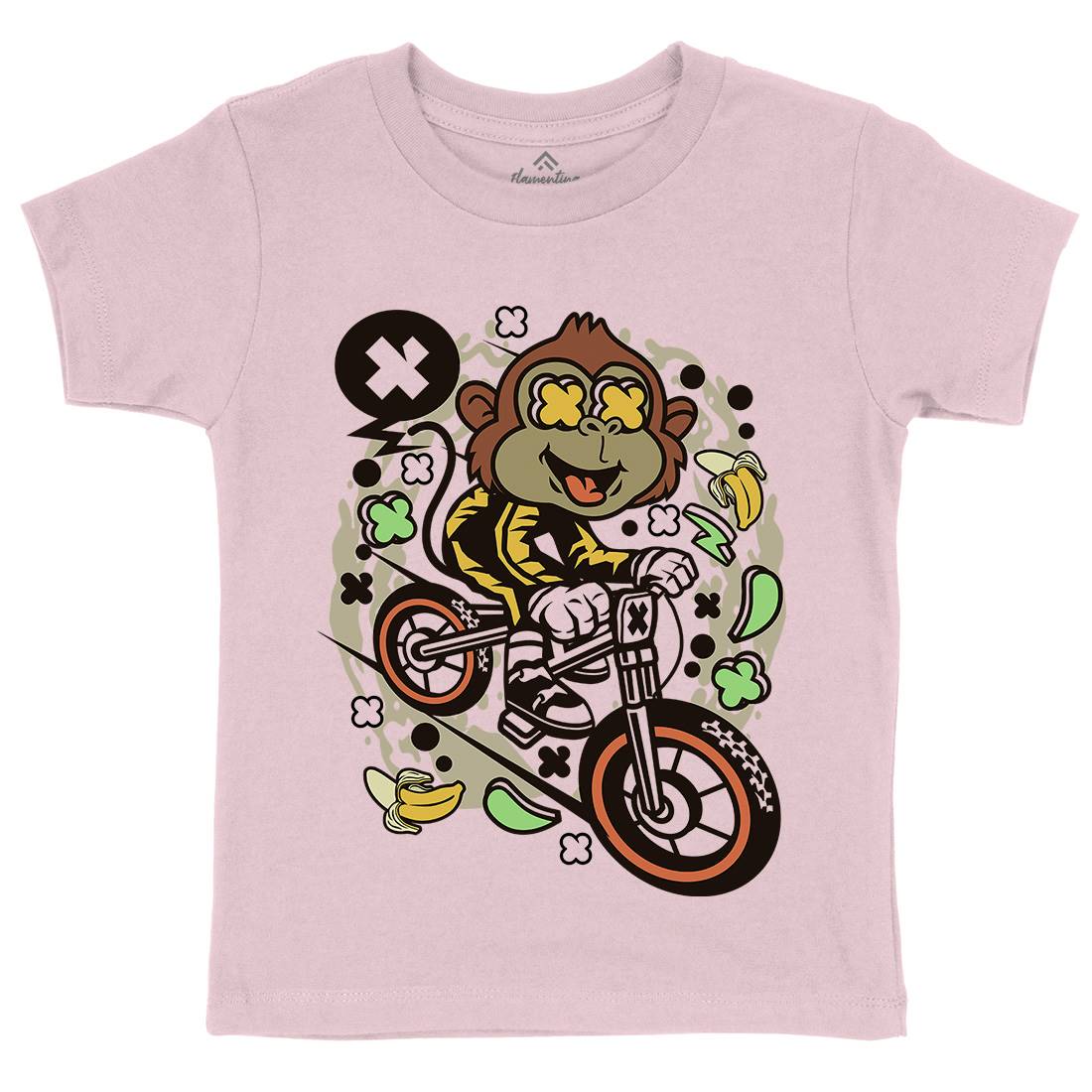 Monkey Downhill Kids Crew Neck T-Shirt Bikes C587