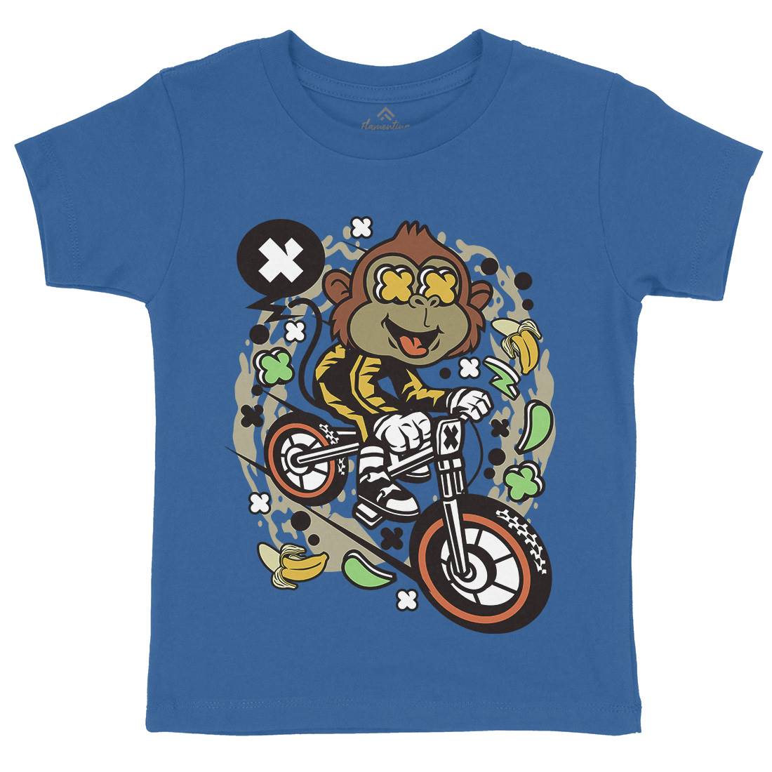Monkey Downhill Kids Crew Neck T-Shirt Bikes C587