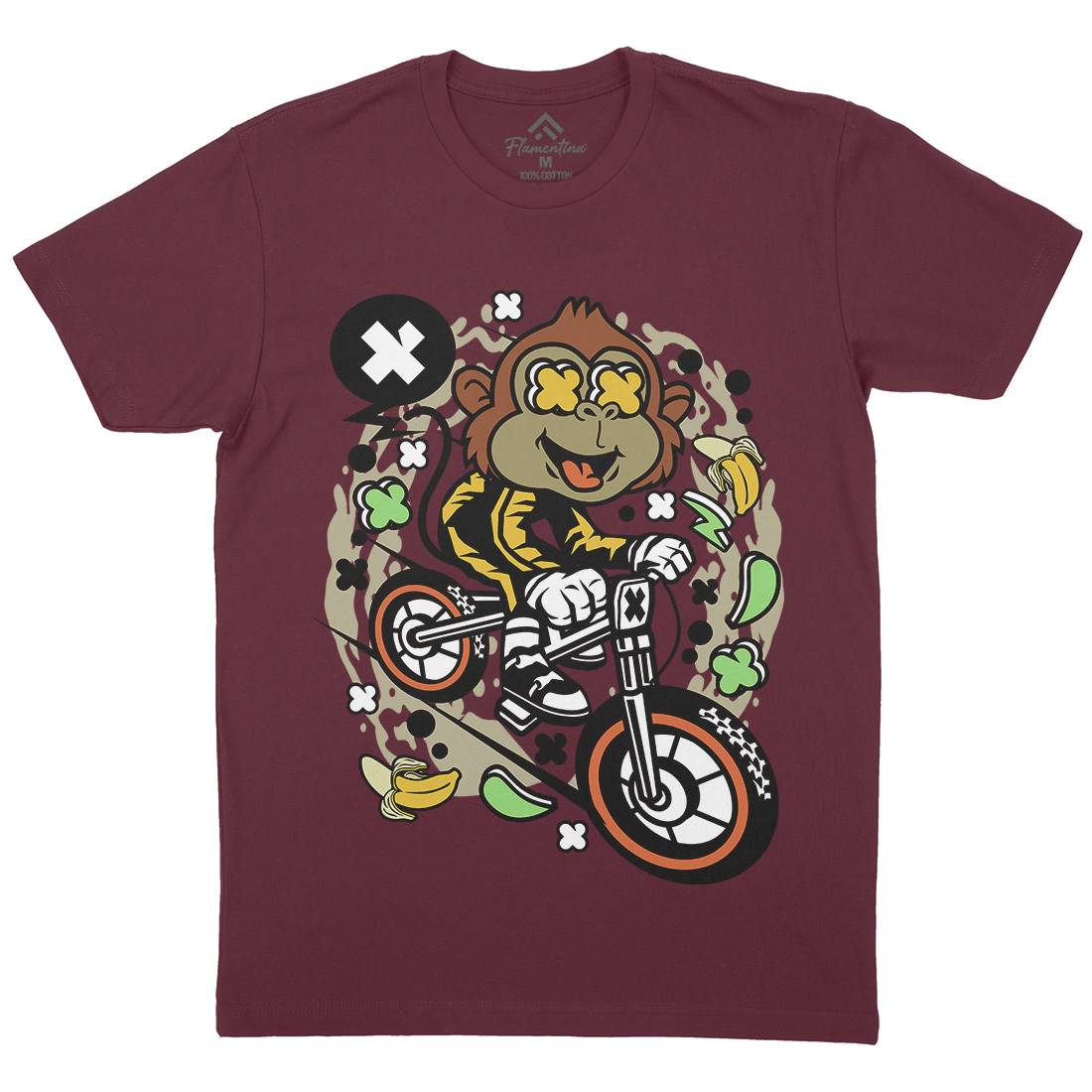 Monkey Downhill Mens Crew Neck T-Shirt Bikes C587