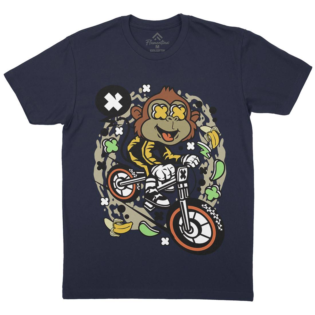 Monkey Downhill Mens Crew Neck T-Shirt Bikes C587