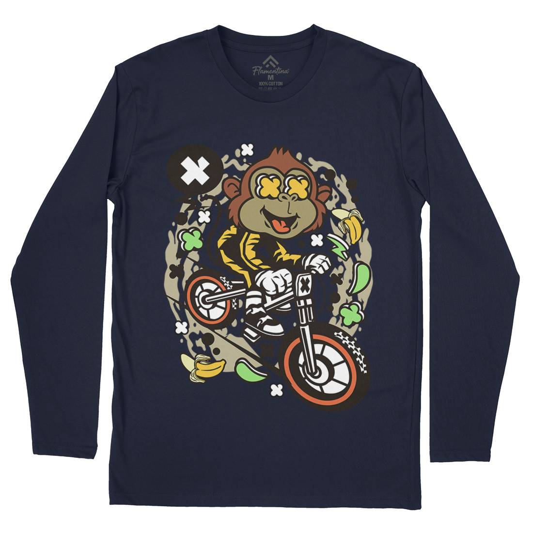Monkey Downhill Mens Long Sleeve T-Shirt Bikes C587