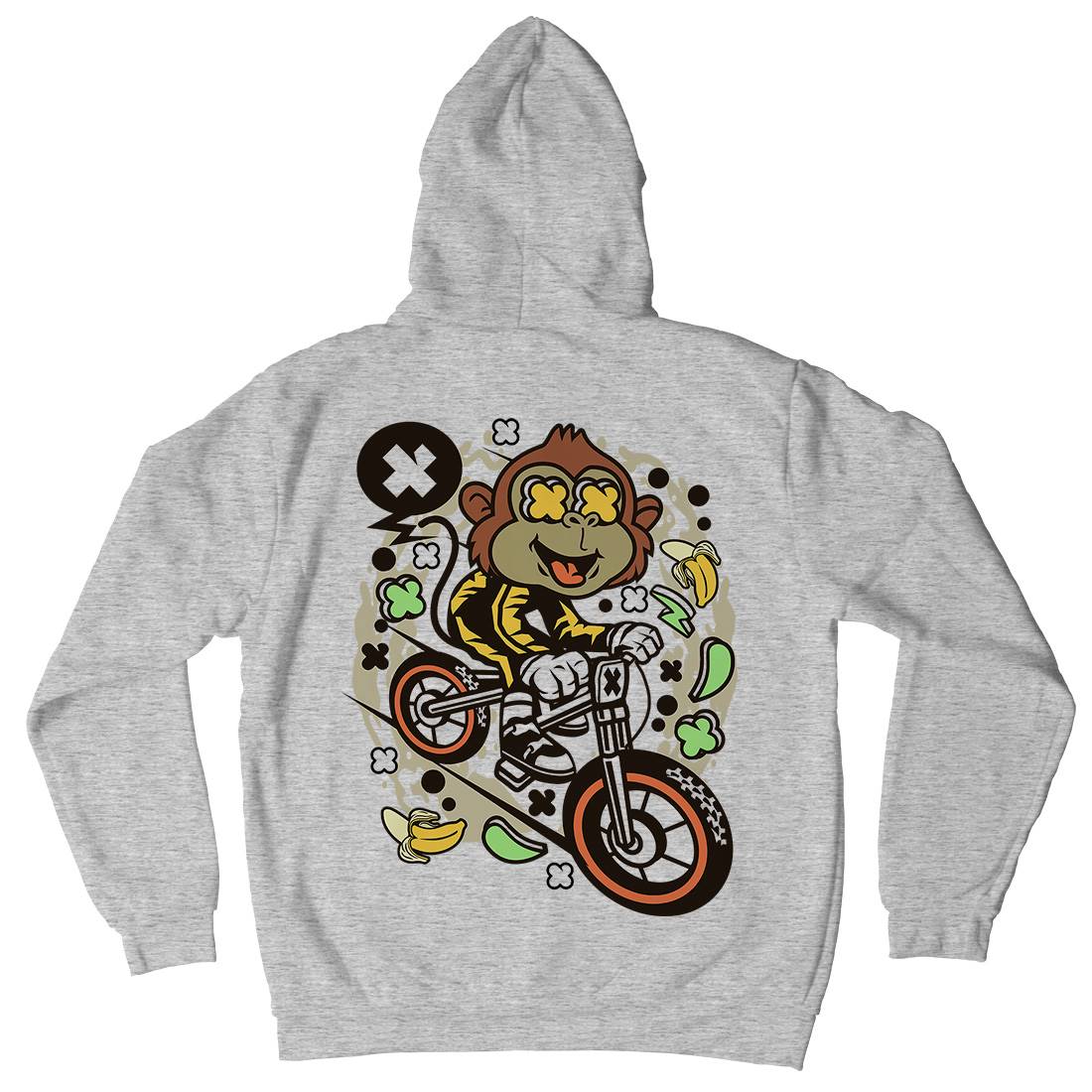 Monkey Downhill Mens Hoodie With Pocket Bikes C587
