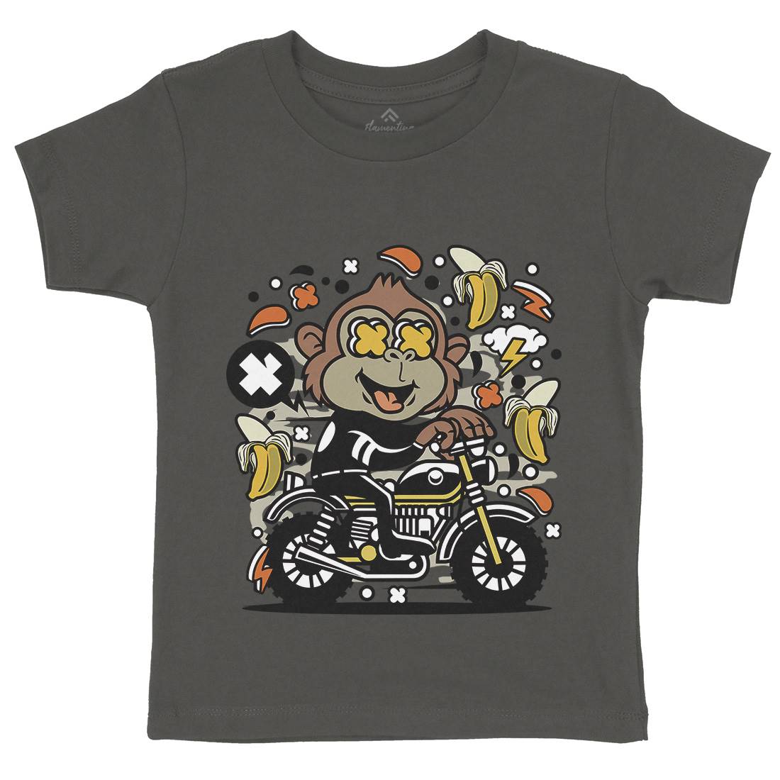 Monkey Motocross Kids Crew Neck T-Shirt Motorcycles C589