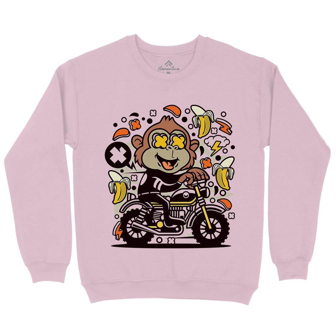 Monkey Motocross Kids Crew Neck Sweatshirt Motorcycles C589