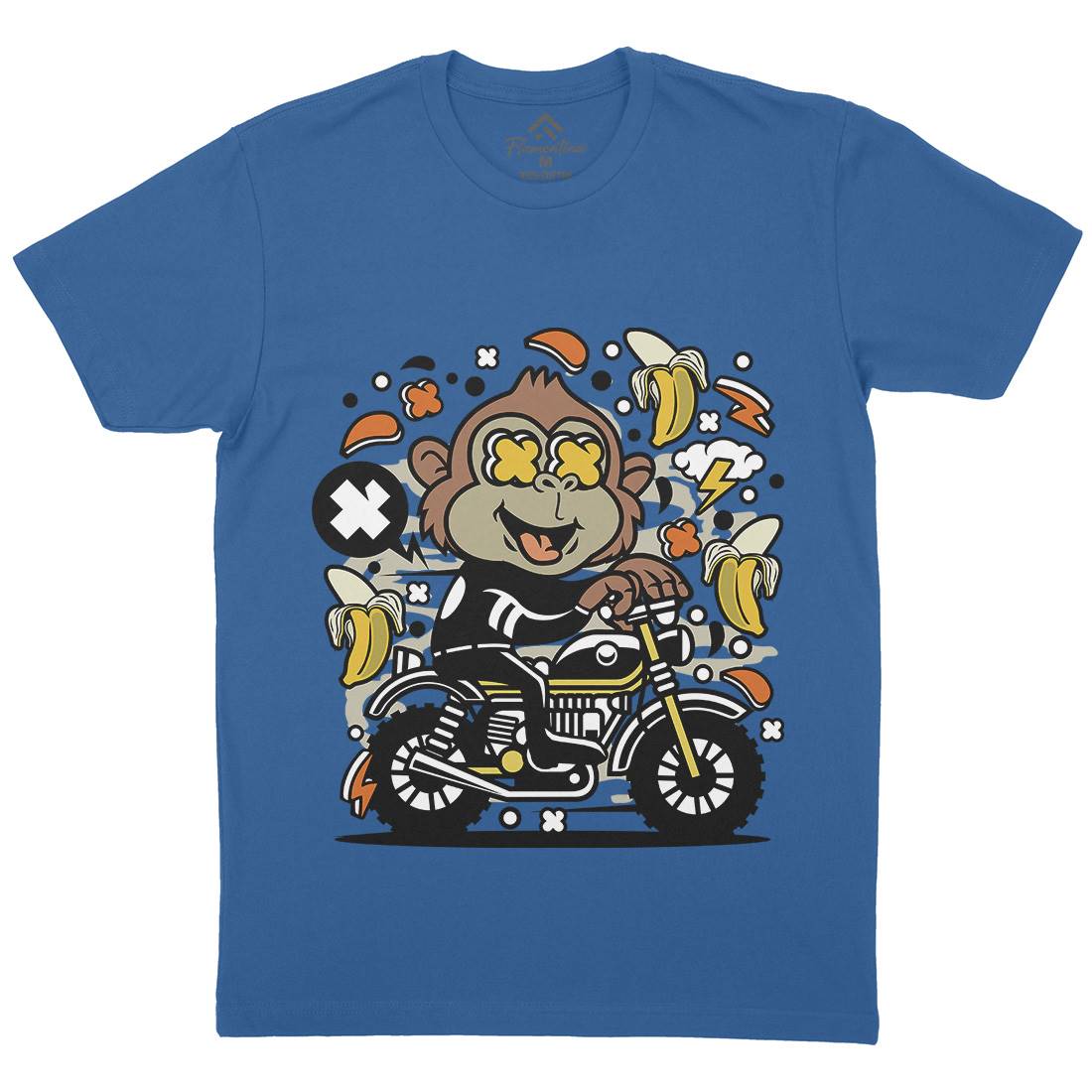 Monkey Motocross Mens Crew Neck T-Shirt Motorcycles C589