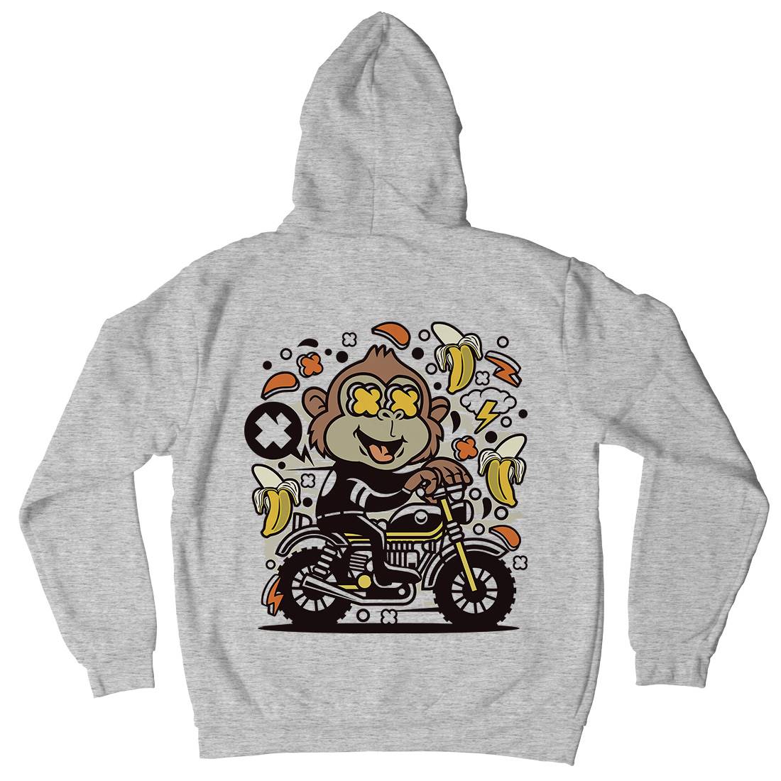 Monkey Motocross Mens Hoodie With Pocket Motorcycles C589