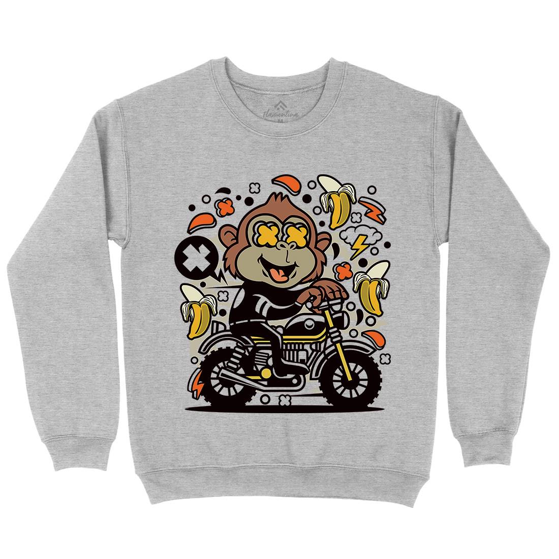 Monkey Motocross Mens Crew Neck Sweatshirt Motorcycles C589