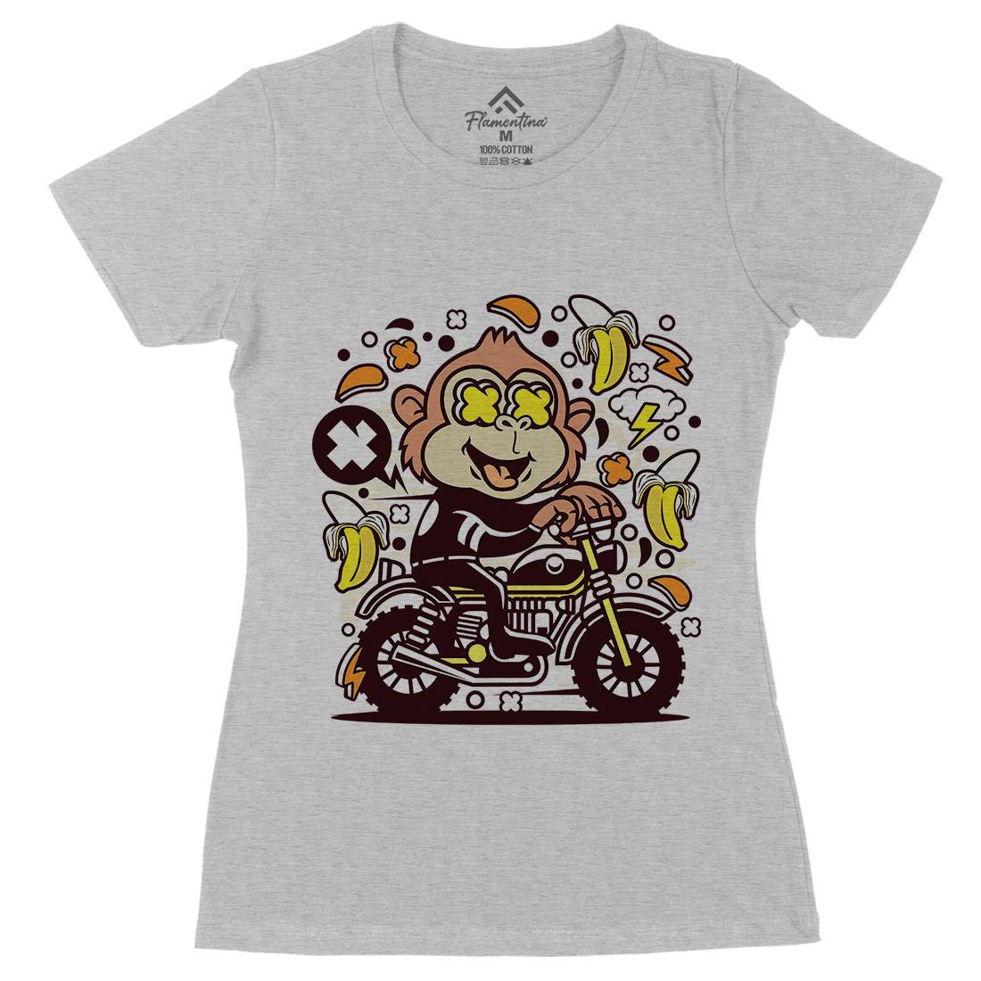 Monkey Motocross Womens Organic Crew Neck T-Shirt Motorcycles C589
