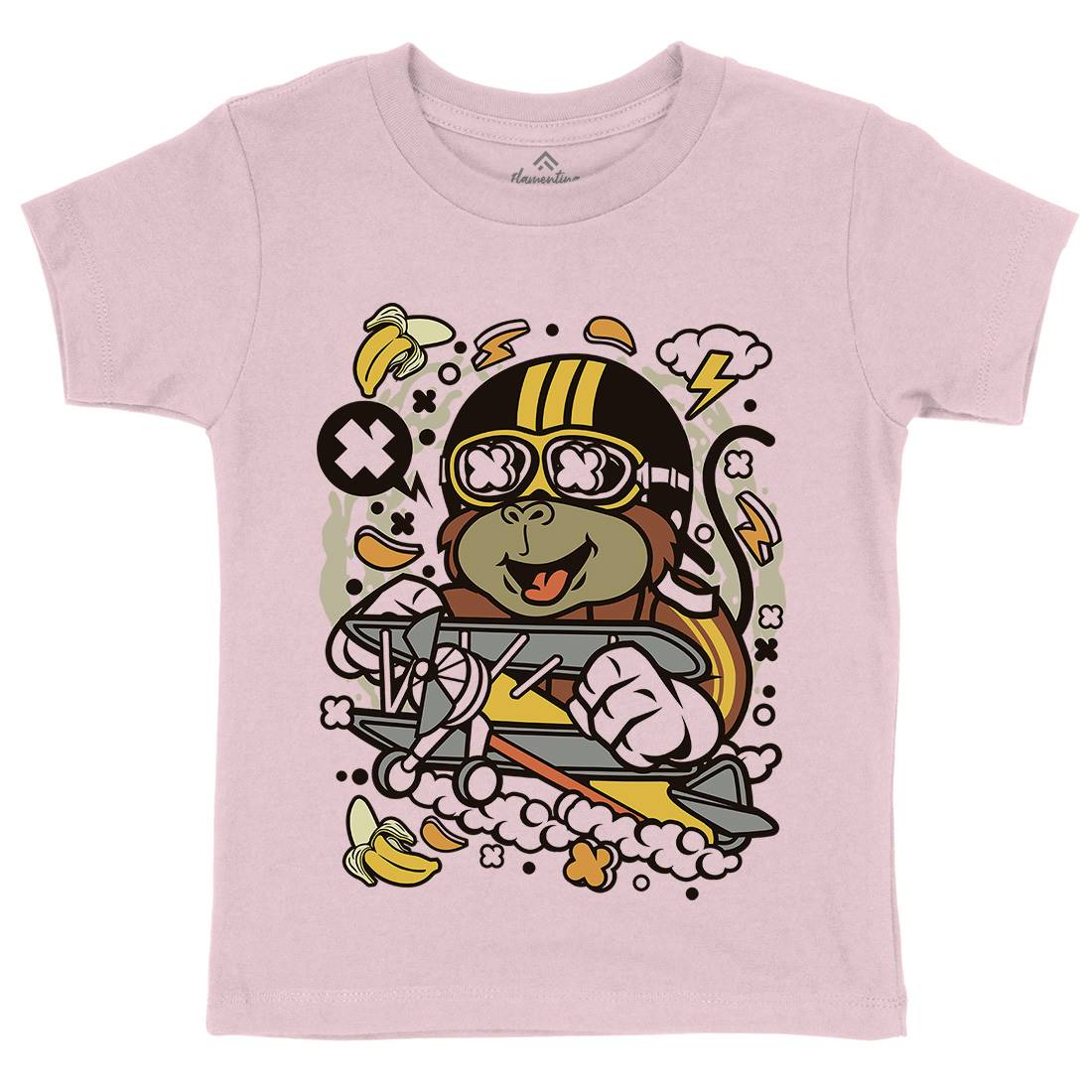 Monkey Pilot Kids Crew Neck T-Shirt Work C590