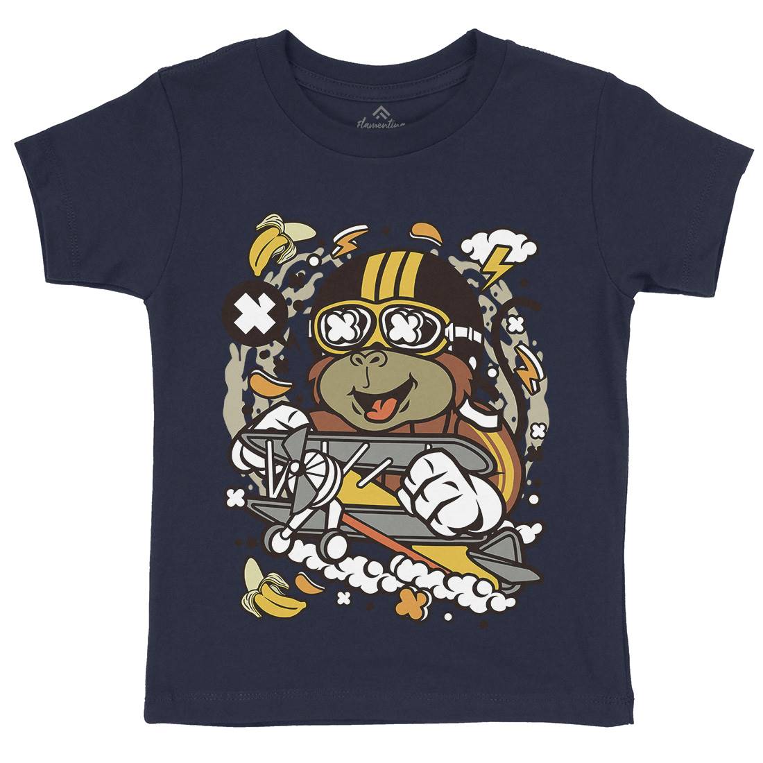 Monkey Pilot Kids Crew Neck T-Shirt Work C590