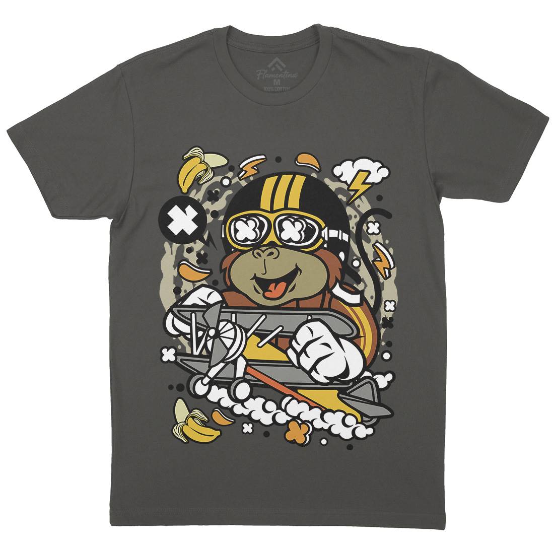 Monkey Pilot Mens Crew Neck T-Shirt Work C590