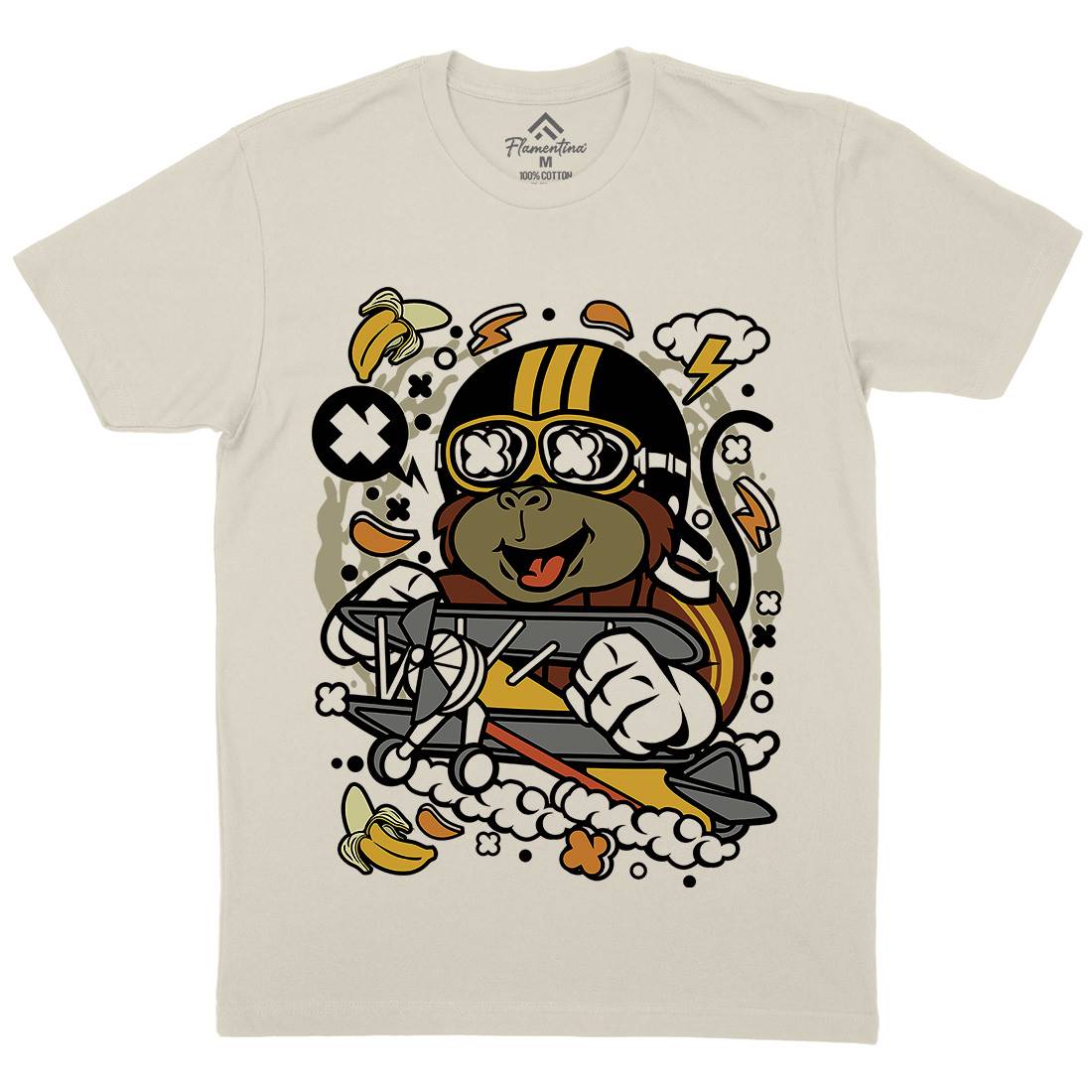 Monkey Pilot Mens Organic Crew Neck T-Shirt Work C590