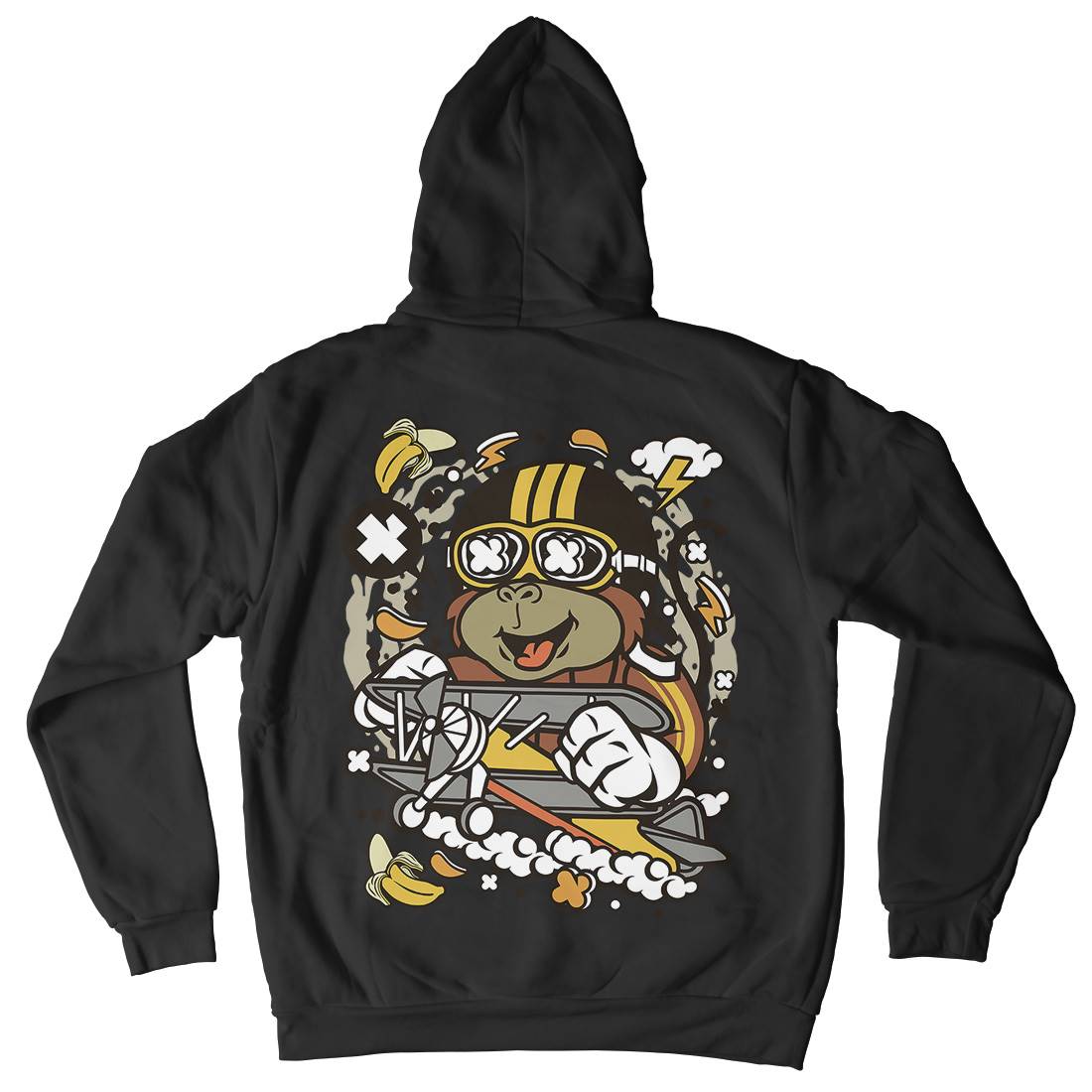 Monkey Pilot Kids Crew Neck Hoodie Work C590