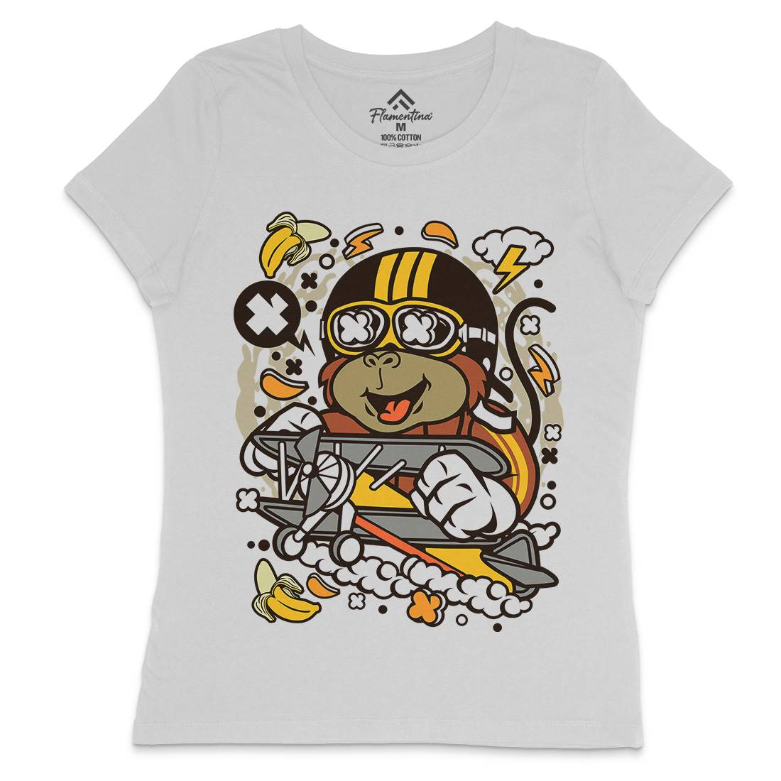 Monkey Pilot Womens Crew Neck T-Shirt Work C590