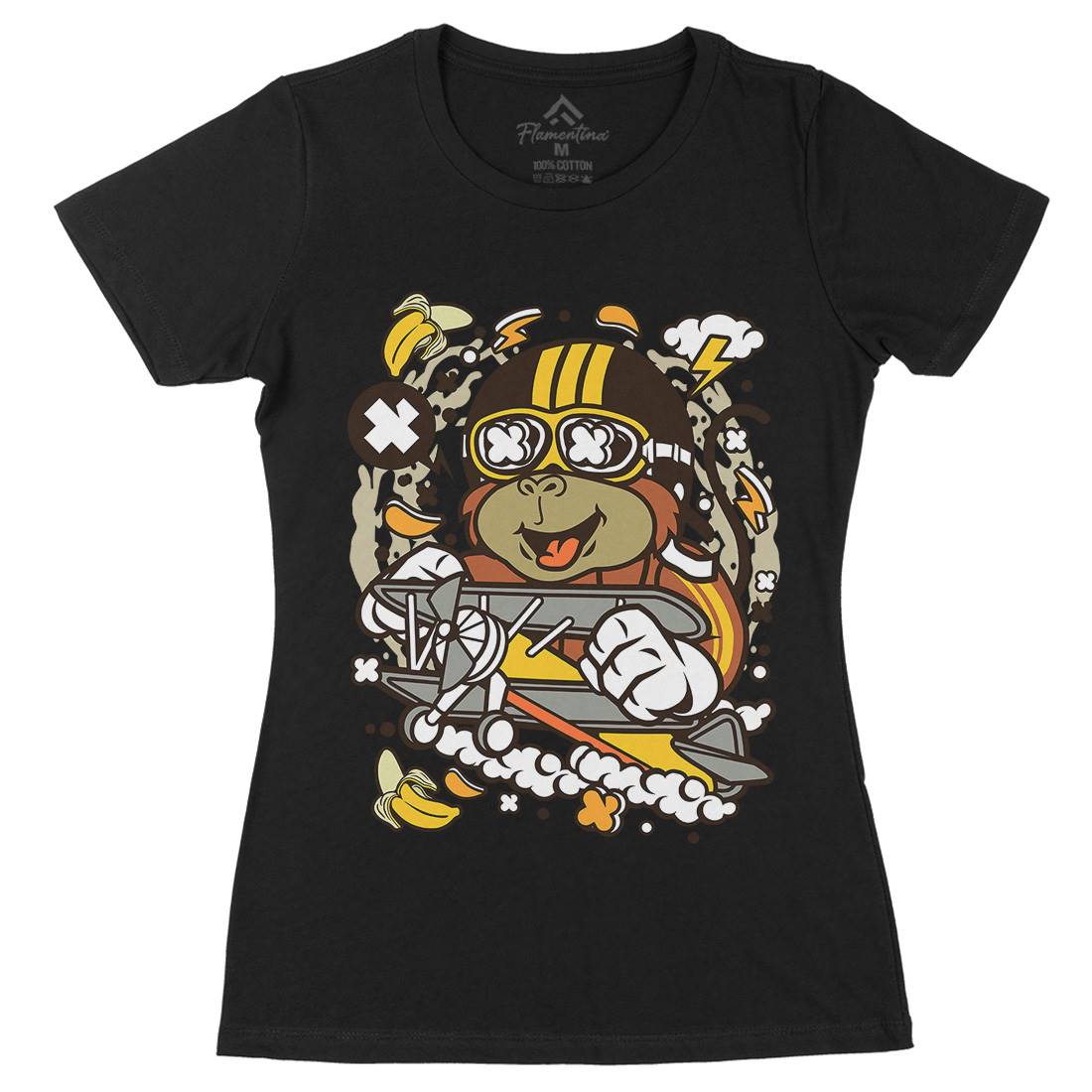 Monkey Pilot Womens Organic Crew Neck T-Shirt Work C590